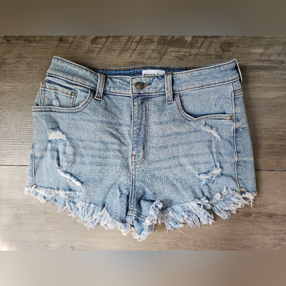Studio Blue Jean Shorts Distressed Frayed Hem. Size 29.